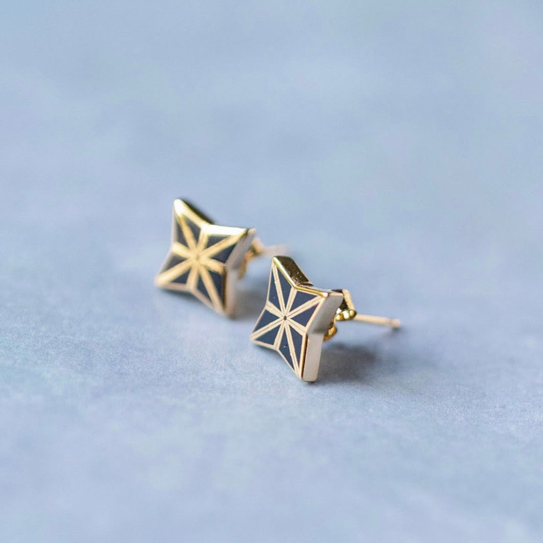 Benedicta Enamel Stud Earrings - Benedicta
